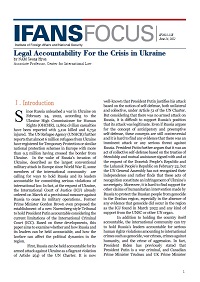 Legal Accountability For the Crisis in Ukraine