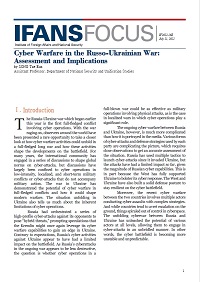 Cyber Warfare in the Russo-Ukrainian War: Assessment and Implications